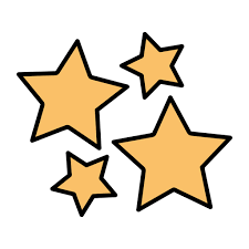 Big yellow stars with a black border 