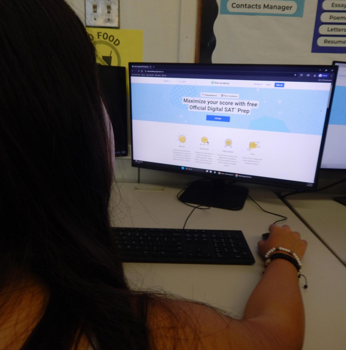 A student using Khan Academy's free digital SAT prep.